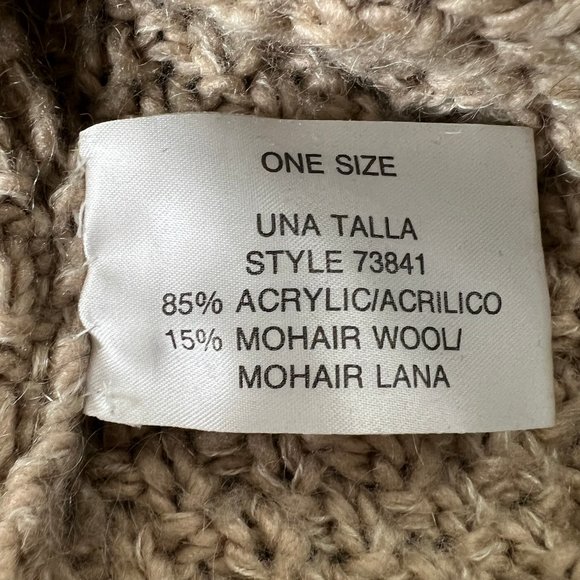 Vintage Mohair Wool Cable Knit Oversized Sweater Chunky Slouchy Preppy Fisherman - Picture 5 of 8